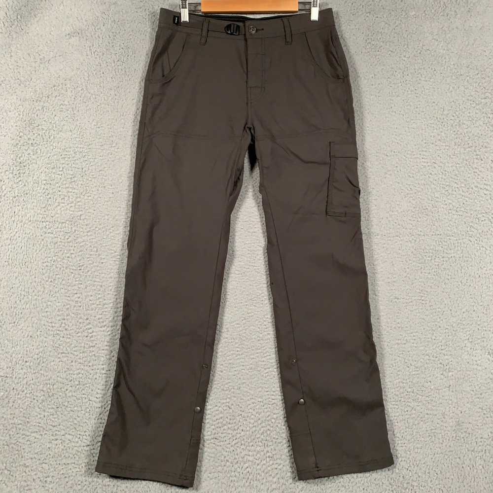 prAna Stretch Zion Relaxed Pant Mens 31x32 Brown Hiking Outdoor Cargo Trousers